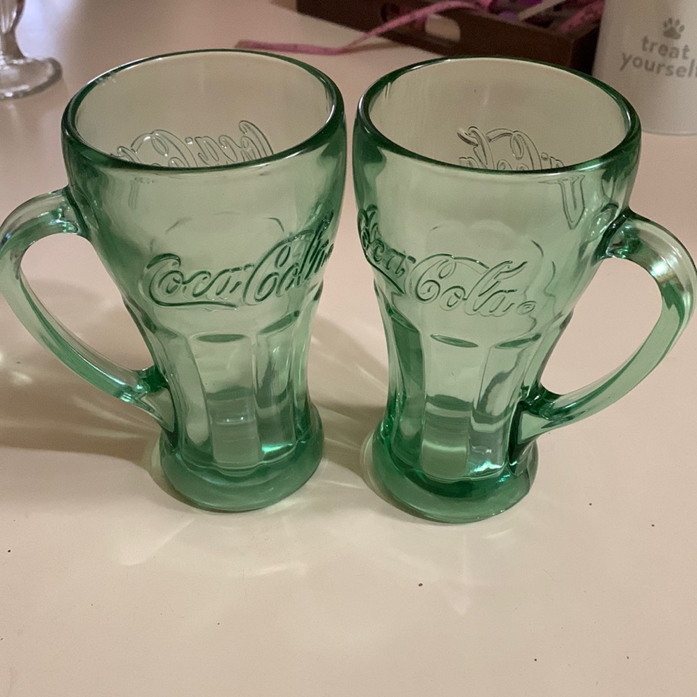 2 libbey Coca-Cola handle glasses